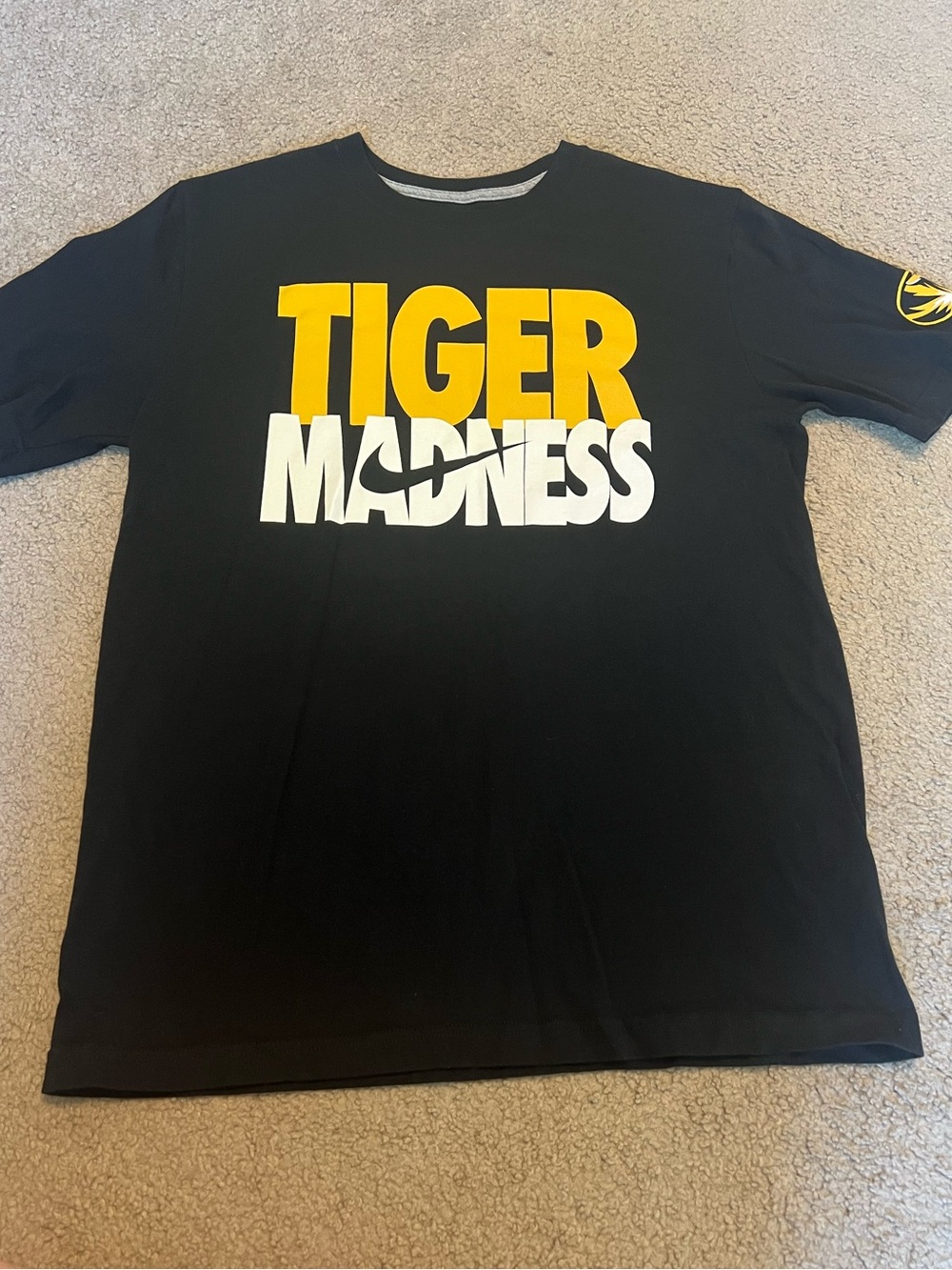 Nike Black 'Tiger Madness' Short Sleeve Tee with Yellow & White Graphic Mizzou